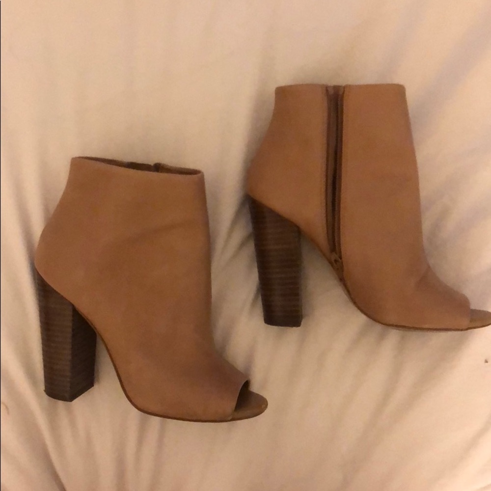 Nude Leather Ankle Boots